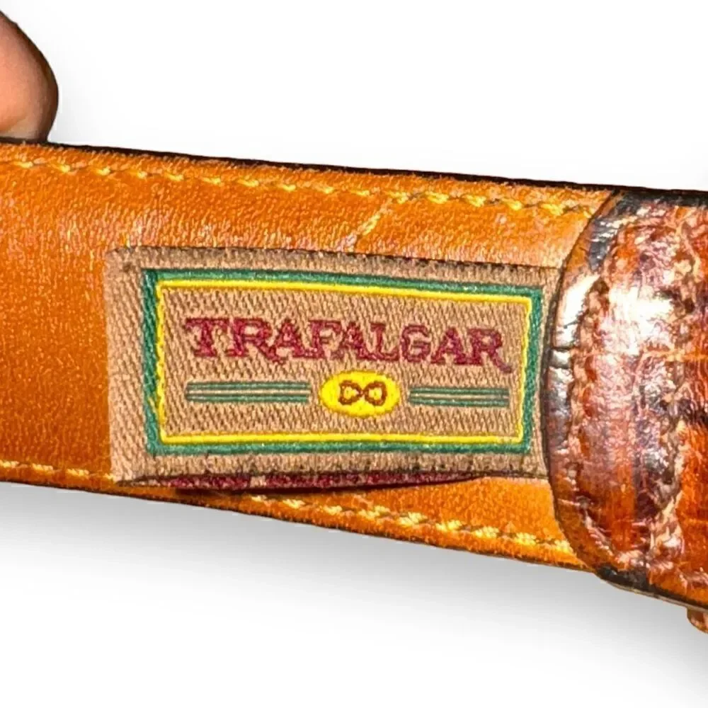 Trafalgar Black & Brown Campo Calf Leather Dress Belt 38
